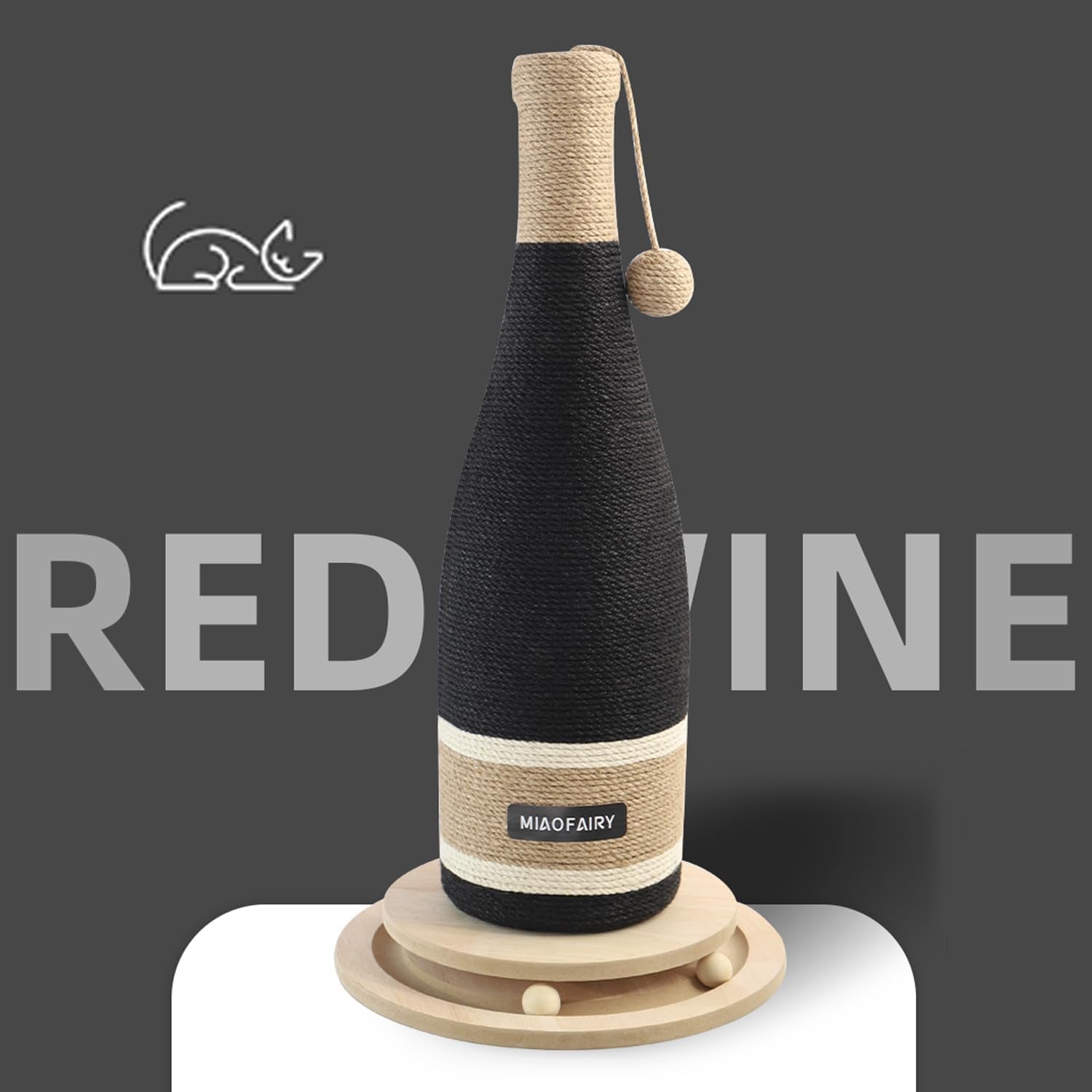 cat-scratching-post-premium-cat-scratching-board-sisal-fiber-cat-scratcher-24-8-inches-with-hanging-ball-red-wine-bottle-simple-design-suitable-indoor-small-and-medium-cats-24-8-in-wooden-base