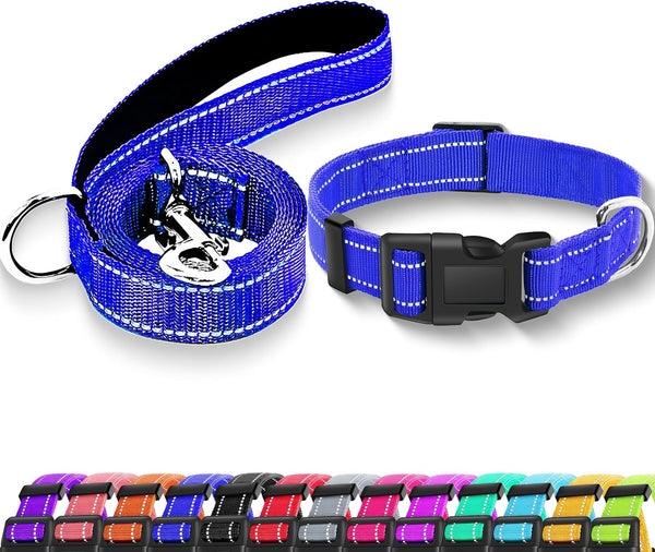 Reflective Dog Collar with Safety Locking Buckle, Adjustable Soft Breathable Nylon Collars for Small, Medium and Large Dogs(Collar+Leash XS Width 5/8" Turquoise) | Adjustable Soft Breathable Nylon Collars for Small, Medium and Large Dogs (XS Width 5/8" Turquoise)16