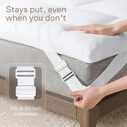 Ultra Soft & Cooling Mattress Topper - Full Size | Cloud-Like Mattress Pad, Full Back Support, Breathable, Perfect for Hot Sleepers, White6