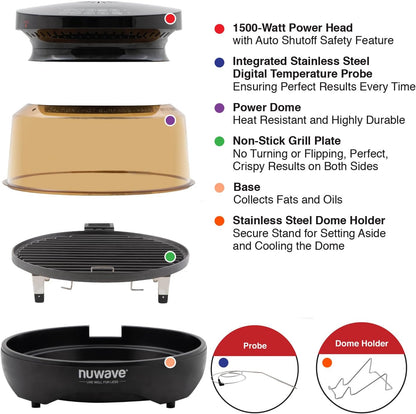 Nuwave Primo Grill Oven PFAS Free Countertop Oven | Convection Top & Grill Bottom, Smart Thermometer, Perfect for Cooking Frozen or Fresh with Surround Heat for Flawless Results4