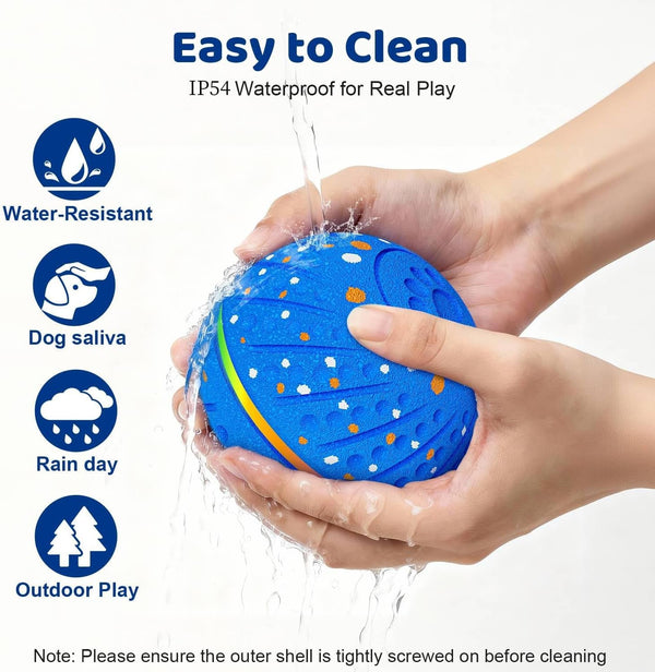 Smart Interactive Dog Toys Ball for Aggressive Chewers Medium Large,E-Tpu | Auto-Moving & Bouncing Ball, 2 Modes with RGB Lights & Bird Sounds,Bite-Resistant Rope, IP54 Waterproof, Type-C Fast Charge7