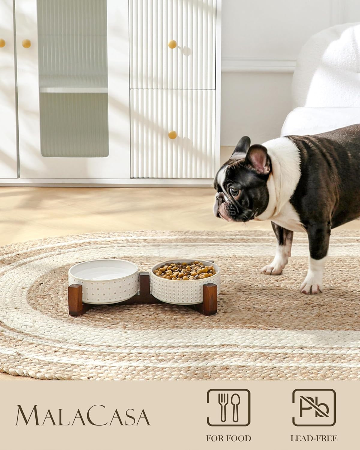 malacasa-dog-bowl-set-ceramic-bowls-with-walnut-wood-stand-1-5-cups-rhombic-and-polka-dot-design-non-slip-base-for-cats-and-dogs-about-26-heavier-than-similar-ceramic-bowls