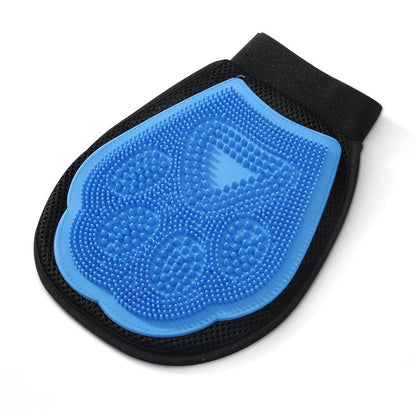 Wags & Wiggles Dual-Sided Dog Grooming Glove, One Size, 1 Count | Rubber and Velour Sides, 2-In-1 Design, Wet or Dry Use, Brushing Massaging and Fabric Fur Removal3