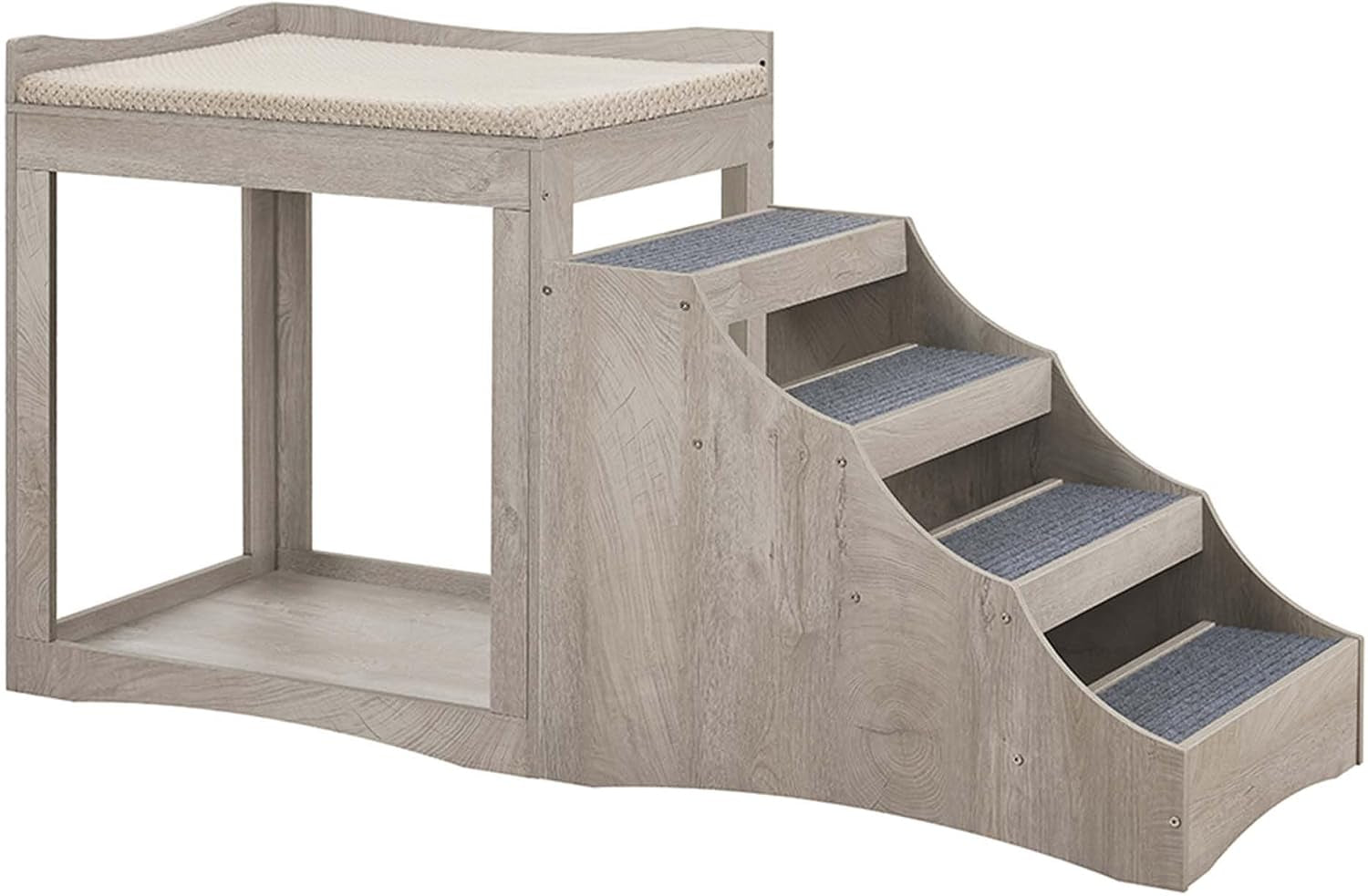 unipaws-pet-bunk-bed-with-removable-step-for-dog-and-cat-window-perch-seat-multi-level-bed-with-cushion-and-cat-scratch-pad-indoor-use-grey