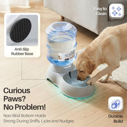 Flexzion Gravity Pet Water Dispenser Drinking Station for Dogs Cats (3 Gallon) Automatic Replenish Waterer for Small Large Breed Dog Cat,Feeding Watering Fountain Supplies Bottle Dish Bowl4
