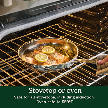 Chef’S Classic 11-Piece Stainless Steel Pots and Pans Set, Cookware Set Compatible with Induction, Electric, Gas Cooktops, Aluminum Core for Even Heat, Cool Grip Handles, Dishwasher Safe |  Stainless Steel Cookware Set, Dishwasher Safe, Oven Safe to 500°F & Gas/Electric/Induction Compatible, 77-11G4