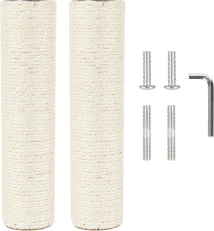 2.9In 7.4Cm Diameter Cat Scratching Post Replacement Sisal Pole Parts for Cat Tower (M10, 30Cm/11.8In)1