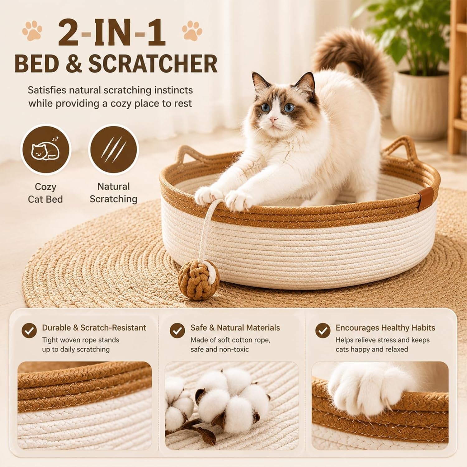 handwoven-cat-basket-bed-cotton-rope-round-cat-scratcher-bed-with-cats-ear-handles-breathable-boho-nesting-pet-bed-for-kittens-and-indoor-cats-color-d-small