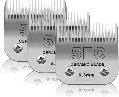 7FC Dog Grooming Ceramic Blades,Compatible with Andis,Oster A5,Wahl KM10 | Size 7FC Detachable Ceramic Blade 1/8-Inch 3.2MM Cut Length,3 Pack19