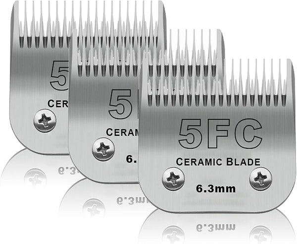 7FC Dog Grooming Ceramic Blades,Compatible with Andis,Oster A5,Wahl KM10 | Size 7FC Detachable Ceramic Blade 1/8-Inch 3.2MM Cut Length,3 Pack19