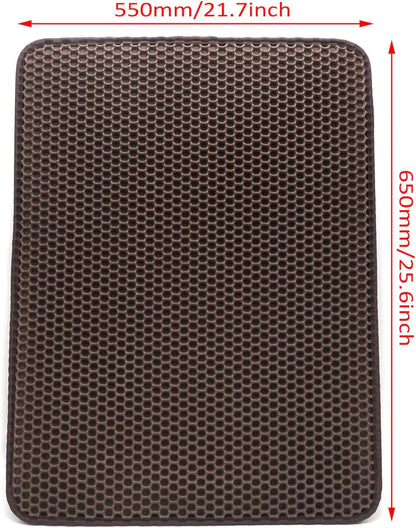 HTTMT- Cat Litter Mats 25.6X22 Inch (65X55Cm) Pet Supplies & Housebreaking Brown Cat Litter Double Layer Pad Trapper Folding Pad EVA Foam Rubber7