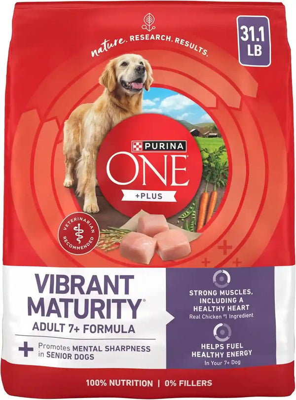Purina ONE High Protein Dry Senior Dog Food plus Vibrant Maturity Adult 7 plus Formula - 8 Lb. Bag12