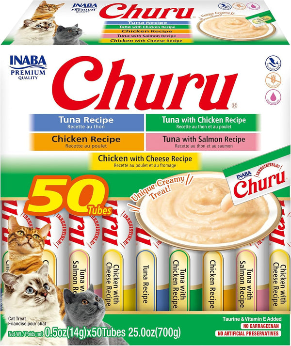 INABA Churu Cat Treats, Grain-Free, Creamy Purée Cat Treat/Topper, Chicken Variety8