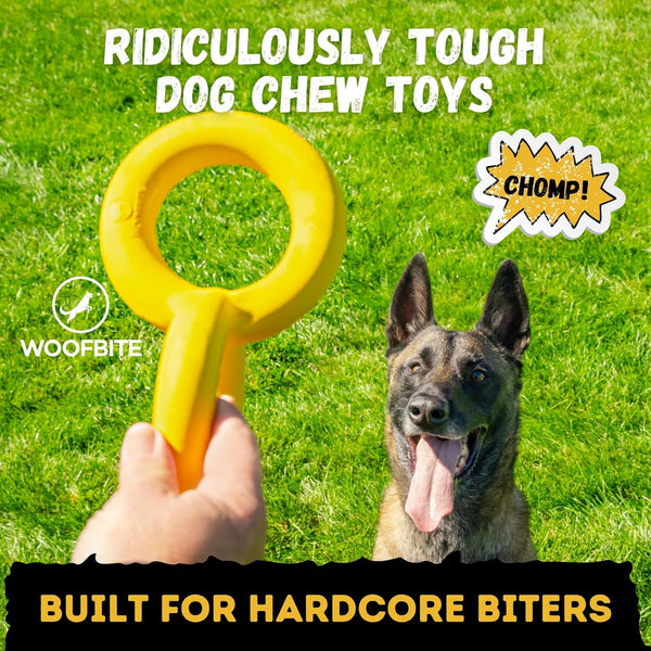 Tug Rings – Indestructible Dog Toy for Aggressive Chewers – Durable Power Chewer Toy – Tough, Heavy Duty Natural Rubber – Safe & Non-Toxic Medium/Large Breed – 6.5In2