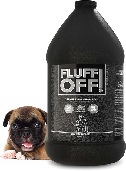 Fluff Off! by Girl with the Dogs, Natural Deshedding Dog & Cat Shampoo, 16 Oz, Made in USA, 8 Wks+8