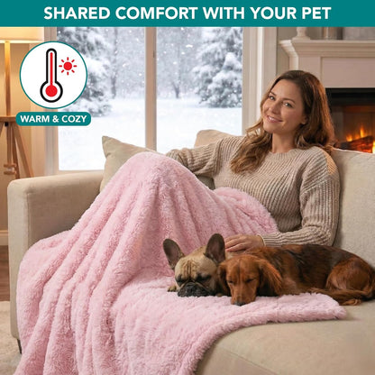 Petami Fluffy Waterproof Dog Blanket for Couch and Bed, Reversible Sherpa Pet Throw, Pee Proof Furniture Protector Sofa Cover, Washable Cat Blanket for Small Medium Dogs and Cats (Pink Blush, 24X32)4