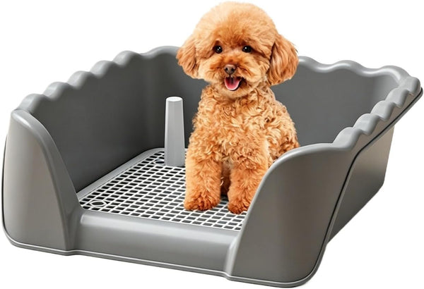 Indoor Outdoor Dog Potty Training Tray, Reusable Puppy Litter Box for Small & Medium Puppies, Pet Potty Pad Holder Toilet for Puppy Training 14.57''LX4.53''HX13.78''W (Pink)8