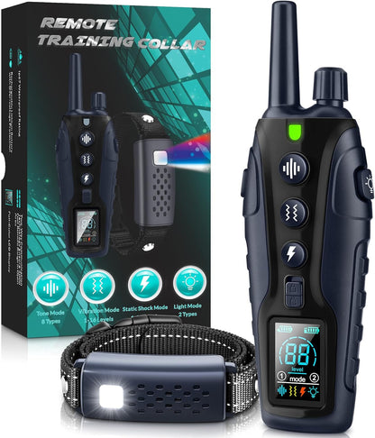 Shock Collar for Dogs - 4500FT Dog Training Collar with Remote, Waterproof E Collar with Flashlight, 4 Training Modes, Keypad Lock, Rechargeable Dog Shock Collar for Small Medium Large Dogs1