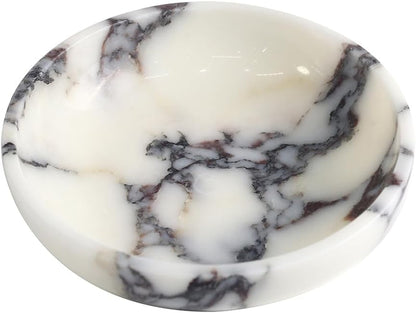 Marble Key Bowl for Home Decor, Decorative Bowl for Coffee Table, Marble Fruit Bowl for Table Centerpiece, Coins Candy Catchall Bowl for Entryway (Calacatta Viola, 7.8" X 1.9")1