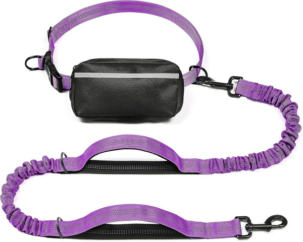 Iyoshop Hands Free Dog Leash with Zipper Pouch, Dual Padded Handles and Durable Bungee for Walking, Jogging and Running Your Dog (Large, 25-120 Lbs, Black)16
