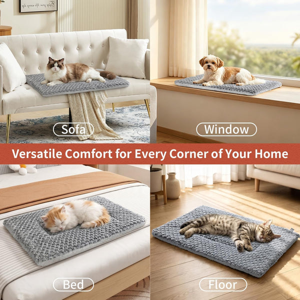 Cat Bed, Cat Beds for Indoor Cats - Reversible Self Warming Cat Bed Mat with Ridged Chenille Texture, Ultra Plush Double Sided Thermal Kitten Bed & Mat, 23.6" X 15.7", Machine Washable7
