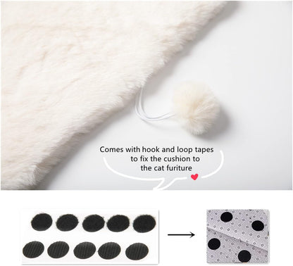 SHENGOCASE 2-Pack 10"X14" Rectangular Faux Rabbit Fur Cat Dog Bed Cushion Pad Mat, Cat Tree Tower Replacement Cushion Pad for Window Perch Carrier House Cage Crate Kennel Furniture4