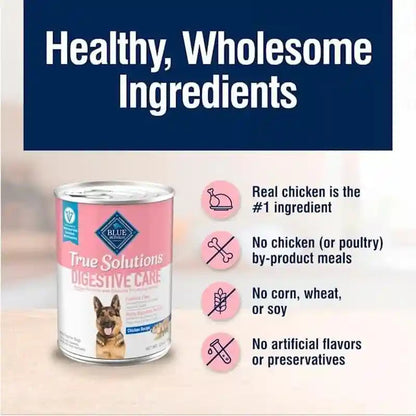 Blue Buffalo True Solutions Digestive Care Wet Dog Food for Adult Dogs, Made with Natural Ingredients, Chicken, 12.5-Oz. Cans (12 Count)7
