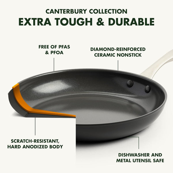 Canterbury 10 Piece Cookware Pot and Pans Set, Hard Anodized Pfas-Free Healthy Ceramic Nonstick, Stainless Steel Handles, Versatile Cooking Essentials, Dishwasher & Oven Safe, Oxford Blue4