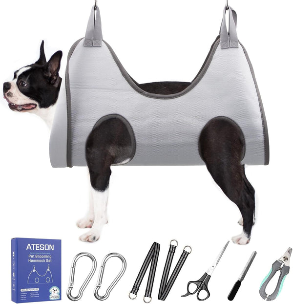 ATESON Pet Grooming Hammock with Nail Clippers/Nail Trimmers/Grooming Scissors, Dog Grooming Harness for Nail Trimming, Pet Grooming Sling Helper27