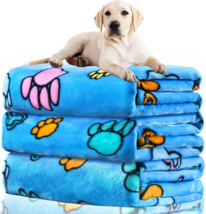 Rezutan Dog Blankets for 3 Pack Large Medium Pet Cat, Soft Fuzzy Washable Blanket, Comfort Flannel Suitable for Dogs Kennels & Beds, Sofas, Furniture, Gifts Puppy Essentials, 41 X 31 Inch, Black23