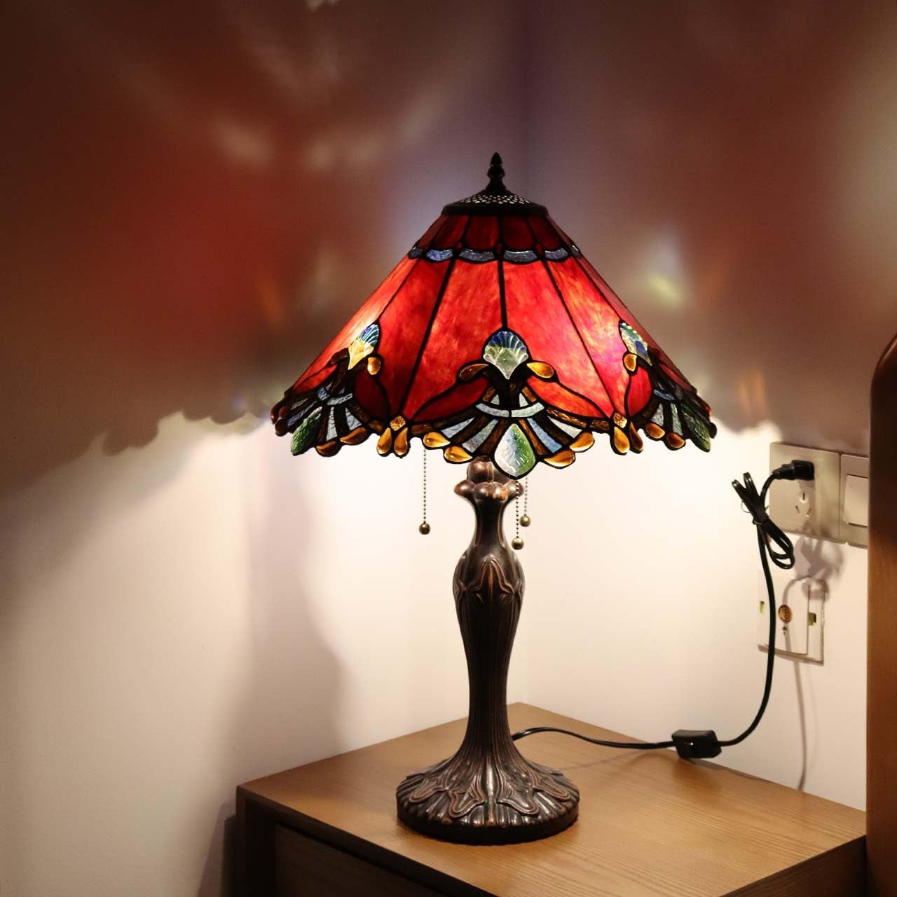 b10024-antique-metal-table-lamp-base-with-3-light-sockets-brown-7-wx25-h