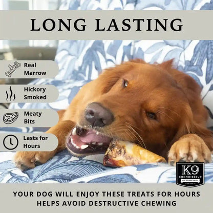 K9 Connoisseur Beef Marrow Dog Bones Long Lasting for Aggressive Chewers | USA Made Single Ingredient Dynamo Bone for Small and Medium Dogs Upto 50 Pounds - 6 Pack4