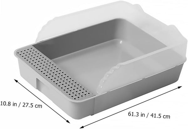 Luxshiny Detachable Small Gray Cat Litter Pan Potty with Anti-Splashing Design Plastic Half-Enclosed Cat Toilet for Kitten Housebreaking2
