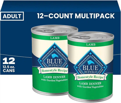 Blue Buffalo Homestyle Recipe Wet Dog Food Paté Variety Pack, Chicken Dinner & Beef Dinner with Garden Vegetables, Made with Natural Ingredients, 12.5-Oz. Can (6 Count, 3 of Each)20