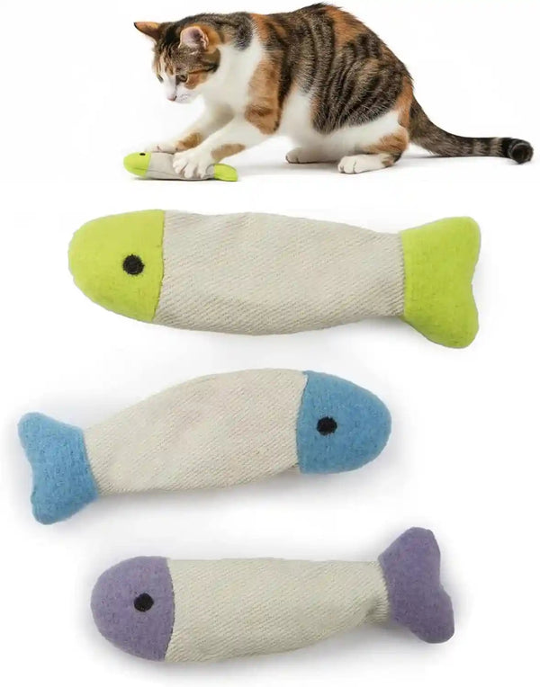Smartykat (9 Count) Fish Flop Crinkle Catnip Cat Toys - Multi Color, 9 Count8