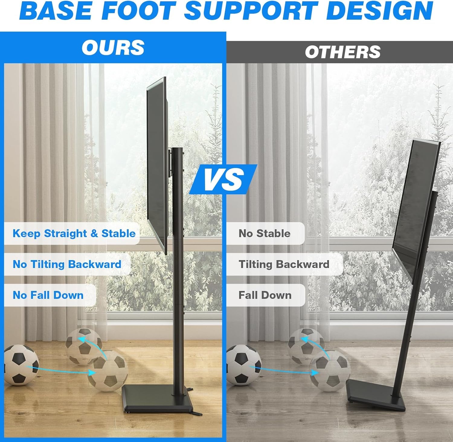 swivel-floor-tv-stand-for-32-65-inch-flat-screen-tvs-height-adjustable-mount-solid-wood-base-space-saving-holds-88lbs-max-vesa-400x400mm-for-living-room-bedroom-corner