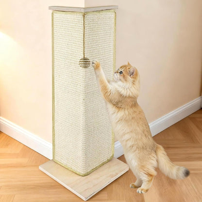 28.8" Tall Couch Corner Cat Scratcher, Sisal Scratching Pad with Toy Ball for Sofa, Stylish Modern Furniture Protector, Easy Assembly Cat Scratching Post6
