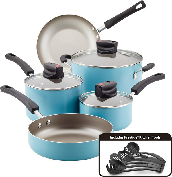 Smart Control Nonstick Cookware Pots and Pans Set, 14 Piece, Aqua1