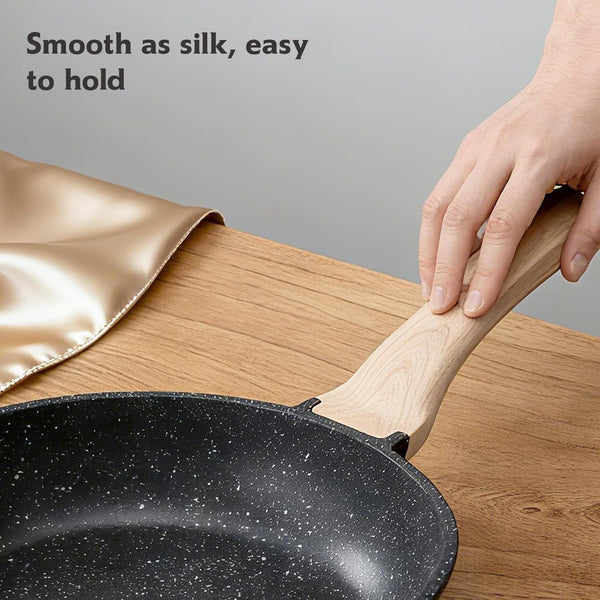 10 Inch Nonstick Frying Pan Skillet, Non Stick Granite Fry Pans, Stone Cookware Omelet Pan, Egg Frying Pan with Heat-Resistant Handle, Requires Installation, PFOA Free Chef'S Pan, Induction Compatible4