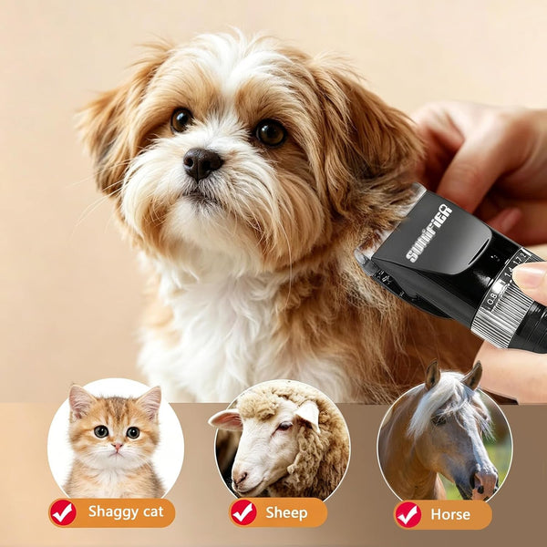 Professional Dog Grooming Clippers for Thick Coat - Dog Hair Trimmer for Grooming Kit- Sheep Shears for Thick Hair – Pet Grooming Clippers for Dogs, Cats, Sheeps, Horse (Black)3