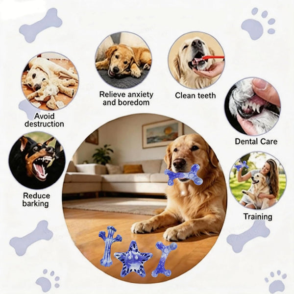 YINEYA Dog Toys for Aggressive Chewers, 3-Pack Tough Dog Chew Toys | Dog Teething Toy for Medium Large to Keep Them Busy, Indestructible Dog Toy Long Lasting, Purple, Beef Flavor3