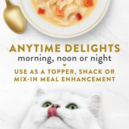 Purina Fancy Feast Chicken Broth Complement Lickable Grain Free Wet Cat Food Variety Pack - (Pack of 12) 1.4 Oz. Pouches4
