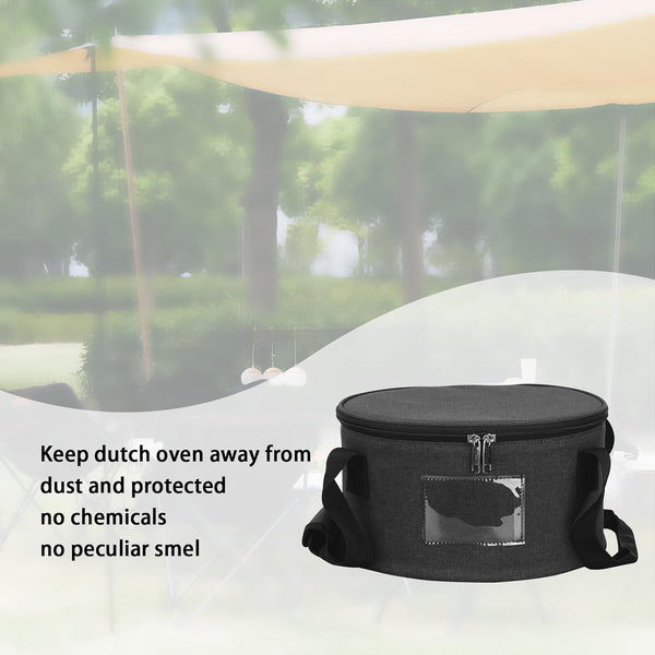 Dutch Oven Carry Bag for 10 Inch Cast Iron Casserole Carrier - Dark Grey5