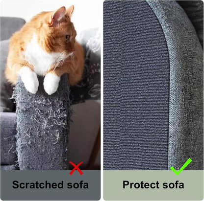 Cat Scratch Couch Furniture Protector, Self-Adhesive Scratch Pad | 39.3X15.8In, DIY Climbing Cat Carpet Mat for Door Window Protector, Couch Guard from Claws with Pins & Tape (Lightgrey)3