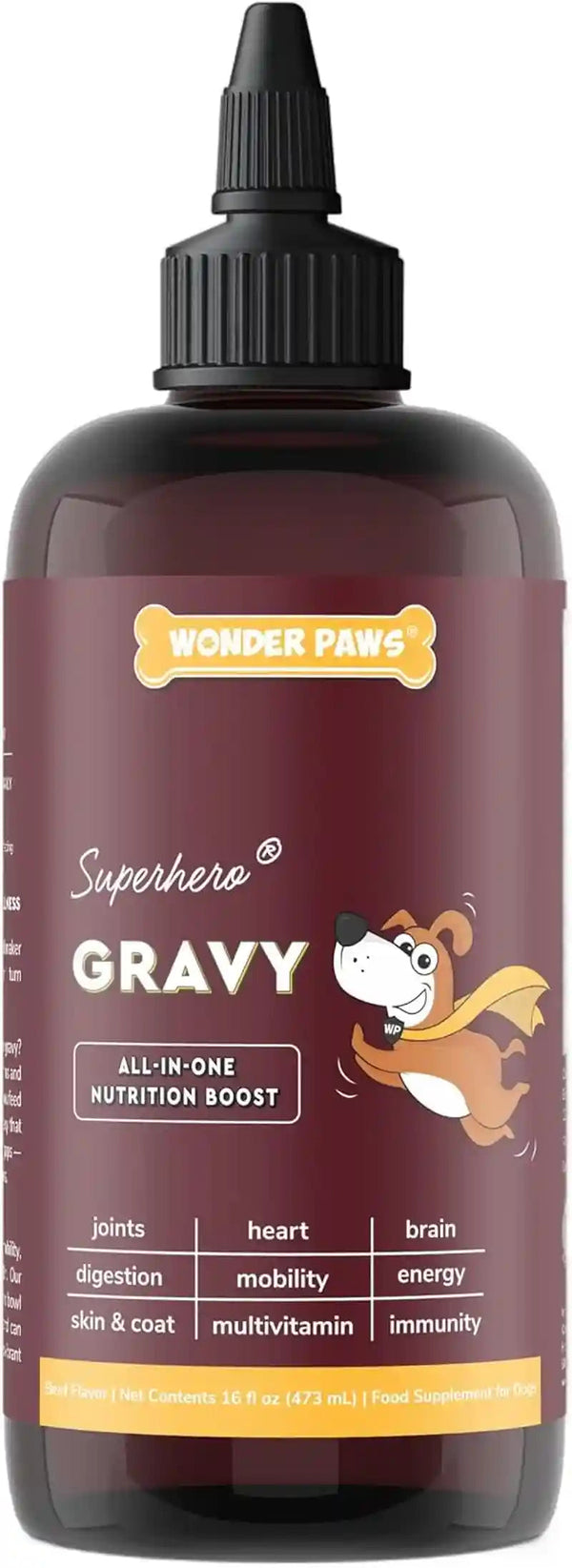 Premium Dog Gravy Food Topper – Dog Food Topper for Dry Food, Wet Food & Picky Eaters – Tasty All-In-One Multivitamin Bone Broth Dog Gravy with Vitamins, Minerals, Omegas, Collagen & Mushrooms – 16Oz1