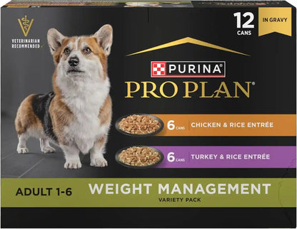 Purina Pro Plan Weight Management Wet Dog Food Turkey and Rice Entree in Gravy - (Pack of 12) 13 Oz. Cans13