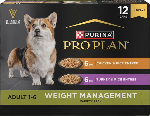 Purina Pro Plan Weight Management Wet Dog Food Turkey and Rice Entree in Gravy - (Pack of 12) 13 Oz. Cans13