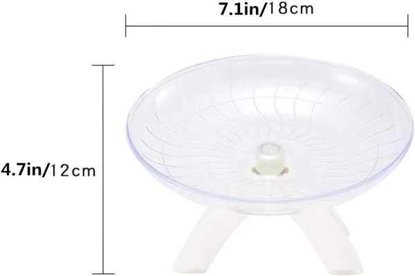 Hamster Flying Saucer Silent Running Exercise Wheel for Hamsters, Gerbils, Mice,Hedgehog and Other Small Pets Silent Running Wheel Hamster Wheel (White)2