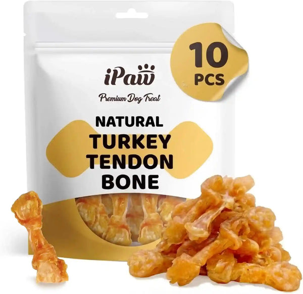 Ipaw 10 Pcs Value Pack Turkey Tendons Ring for Dog, All Natural Human Grade | Single Protein, Hypoallergenic, Grain Free, Rawhide Alternative Dog Treats, Us-Sourced Turkey11