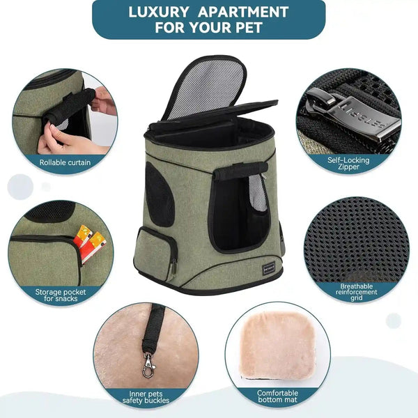 Petsfit Pet Backpack Carrier with Upgrade Waist Cushion Design to Better Fit the Waist, Suitable for Small and Medium Dogs Cats, and Rabbits up to 18 Pounds4